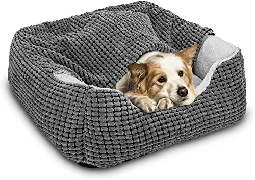JOEJOY Rectangle Hooded Dog Bed Warm, Pet Cave Bed for Large Dog Washable | Luxury Super Soft, Fits Up To 40/60lbs Pets