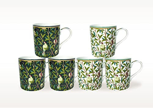 heritage Set of 6 Morris Birds Green Design Free UK DELIVERY