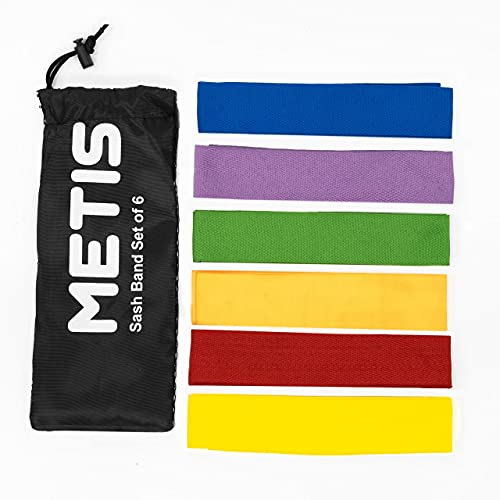 METIS Sports Team Armbinde - 6er-Set farbliche Regenbogen Armbinde zur schnellen Identifizierung von Teams [Team Armbinden] | Team Armbinde ideal für Schule & Clubs | Tragetasche enthalten