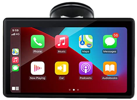 Moniteur sans fil Apple Carplayer Android Auto, récepteur d'autoradio portable à écran tactile Full HD de 7, stéréo de voiture avec lien miroir, Bluetooth monté sur le pare-brise du tableau de bord