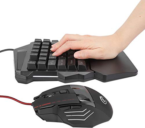 J50 Mouse Keyboard Set, Gaming Keyboard and Mouse Supports 5 Adjustable DPIs, One Handed Mouse Keyboard Set Computer Accessory for Win2000 / Androids / OS X Double the comfort