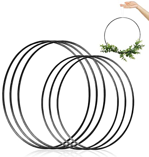 YEJAHY 6 Stück 15 cm, 20 cm Metallringe, handwerkliche Metallringe, dekorative Hängeringe, Hochzeitskranzdekorationen, Gartenwandbehänge