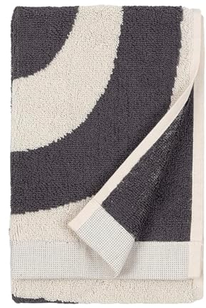 Marimekko Melooni Gästehandtuch, Frottee, Baumwolle, Naturformen, Gemustert, 50,8 x 30,5 cm, Anthrazit