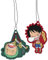 2in1 Auto Duftbaum/Lufterfrischer, Car Air Freshener Auto Scent | Anime One Piece, Monkey D. Luffy Roronoa Zoro Sleepy Chibi (Black Ice)