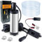 Fuel Transfer Pump,12V Diesel Pump Stainless Steel Submersible Pump,Water Pump with Adapter Clip Transfer Pump,Water Pump Submersible with 3 Meter Hose