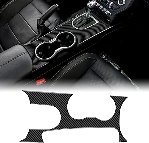 KUNGKIC Kohlefaser Auto-Schalttafel Panel Aufkleber Becherhalter-Paneel Dekorativ Für Ford Mustang GT 2015 2016 2017 2018 2019 2020 2021 2022 Innenraum Für Ford Mustang gt Zubehör