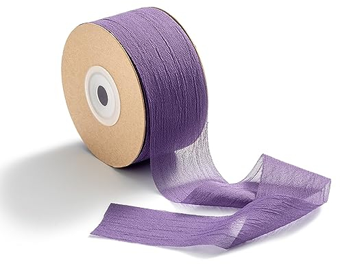 CHUQING Geschenkband Breit Violett Schleifenband Hochzeit band Schleife Bänder Stoffband Chiffonband für Bastelarbeiten Geschenkverpackung Geburtstag Geschenke,38 mm x 23 m,Lavendel Lila
