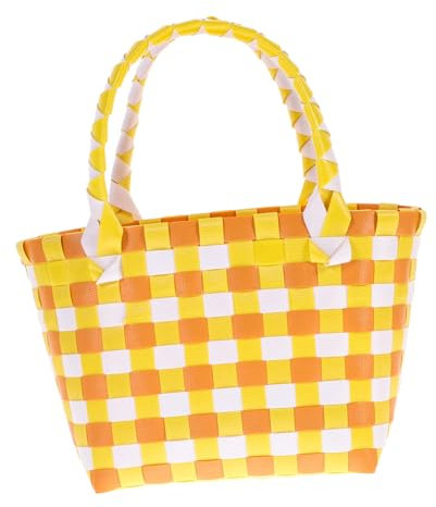 IMIKEYA Woven Storage Basket Aus Bunter Handkorb Für Obst Gemüse Snacks Praktischer Picknickkorb Für Strand Und Outdoor-aktivitäten Für Zuhause Und Reisen
