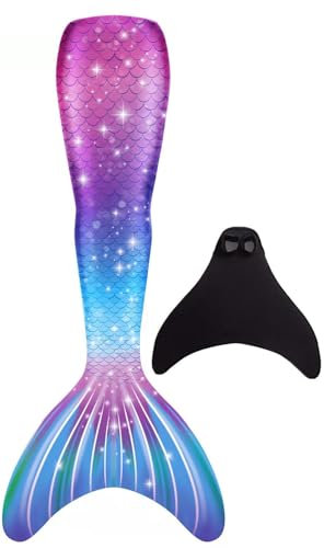 BAWADE Mädchen Meerjungfrauenschwanz Mermaid Tail zum Schwimmen mit Meerjungfrau Flosse