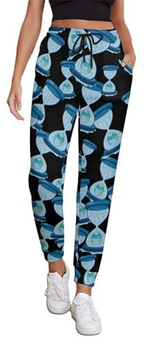 Divertido reloj de arena de los glaciares derretidos en la tierra para mujer, pantalones deportivos para correr, pantalones casuales, cintura elástica, largos con bolsillos