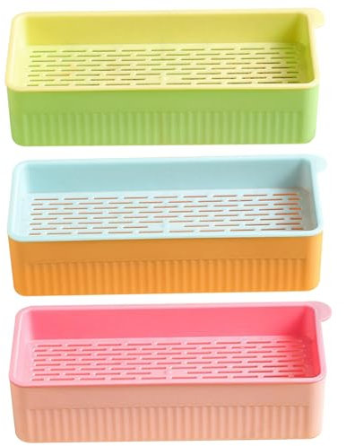 Yililay Cat Grass Planter 3Pcs Non-slip Dual Layer Hydroponic Cat Grass Planter with Handle Detachable Washable 7.1x3.2x1.7in Home Cattery Cat Grass Growing Kit, No Seeds