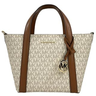 Michael Kors Pratt Umhängetasche mit Tragegriff, klein, Vanille