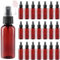 HEIHAK 40 botellas de spray pequeñas ámbar, botellas de spray de 50 ml, botellas de plástico reutilizables pequeñas con 5 embudos, recipientes vacíos para viajes, limpieza