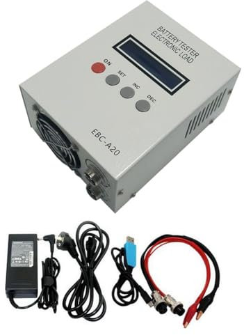 -A20 - Tester per batterie al litio da 30 V, 20 A, 85 W, test di capacità 5 A, ricarica 20 A, scarica, spina europea, facile da installare, facile da usare