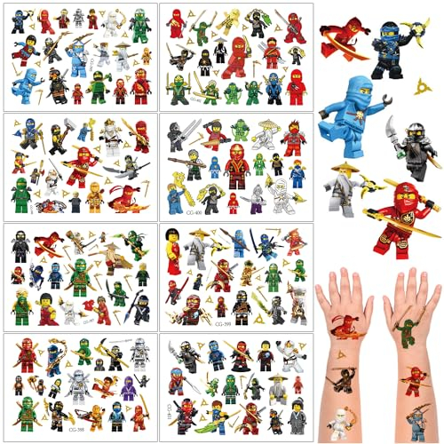 Tattoo Kinder, 8 Blätter Kindertattoos Hautfreundliche, Kindertattoos Wasserdicht Mädchen Jungen, Temporäre Tattoos Kindergeburtstag Party Mitgebsel Festival Party Deko