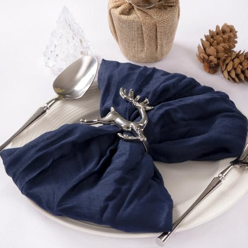 MLMC Seihtuch-Servietten, Boho, rustikal, waschbar, 53,3 x 53,3 cm, für Hochzeit, Geburtstag, Jahrestag, Abendessen, Dekoration, 24 Stück