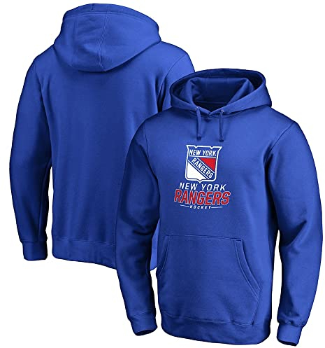 PiWine Männer Sweatshirt Langarm Pullover Hockey Kleidung NHL Rangers Blau Jersey Print Unisex Langarm Pullover Männer Eishockey Hoodies,XXL