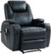 CLP Massagesessel Galena mit Liegefunktion I Relaxsessel mit Wärmefunktion I Ganzkörpermassage, Farbe:schwarz, Material:Kunstleder
