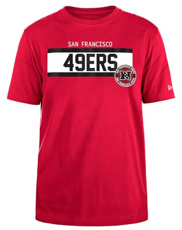 SAN FRANCISCO 49ERS Unisex NFL Regular High Density Ink Screenprint Front Graphic Original Team Color T-Shirt, Rot, S EU