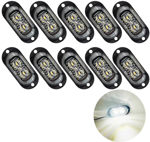 Krtopo 10X Seitenmarkierungsleuchte 12/24V Anhänger Ecke Seitenleuchte Licht für LKW Wohnwagen (Weiß)