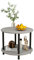 VERFARM Couchtisch Rund, 2 Ablagen, Wohnzimmertisch, Beistelltisch, Kaffeetisch, Sofatisch, für Wohnzimmer, Schlafzimmer, stabiles Metallgestell/MDF Platte, 60 x 60 x 48.5 cm, grau-schwarz