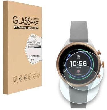 HYGMOCC Pellicola protettiva per smartwatch Fossil Sport 41 mm (Gen 4) in vetro temperato, durezza 9H, antigraffio, ad alta definizione, senza bolle (2 pezzi)