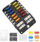 Kfz Sicherungshalter 12 Fach Sicherungskasten 24pcs Standard Flachsicherungen Sicherungsblock Schutzhülle Positiver Negativer für Auto Boot Wohnmobil Van LKW