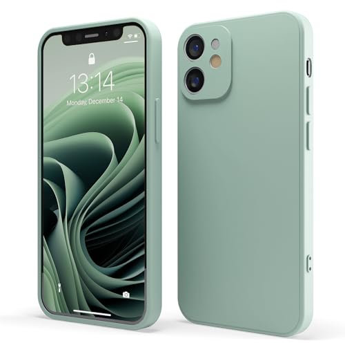 Red Ember Coque de protection antichoc pour iPhone, ultra fine en silicone liquide avec finition mate et doublure en microfibre douce anti-rayures (sauge, iPhone 11)