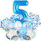 Schneeflocken Deko Luftballon, Geburtstag Zahlen Luftballon 5 Jahre, Schneeflocke Folien Ballon, Schneeflocken Helium Ballons, Snowflake Luftballon, Schneeflocken Luftballon