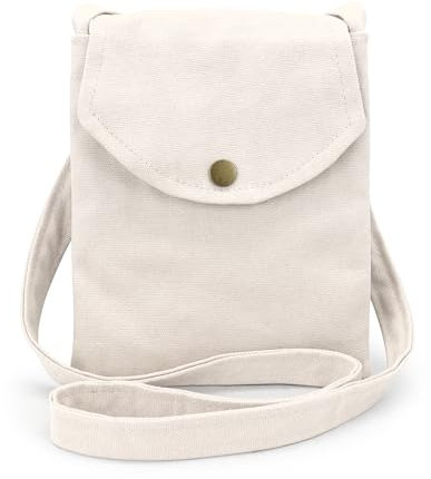 Energather Umhängetasche Damen, Canvas Kleine Handtasche Damen für Frauen und Mädchen, Kompakte Umhängetasche Damen mit Geldbörse zum Umhängen für Einkaufen, Reisen, Spazieren (beige)