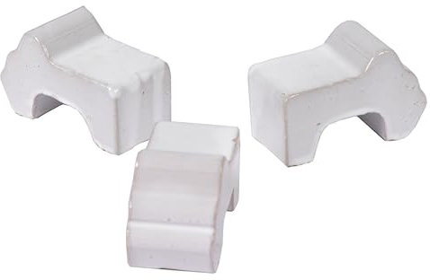 colourliving Füßchen für Blumenkübel 3er Set aus Ton zum Teil glasiert | Blumentopf Füßchen Terracotta | Kübelfüße - Untersetzer Terracotta (weiß)