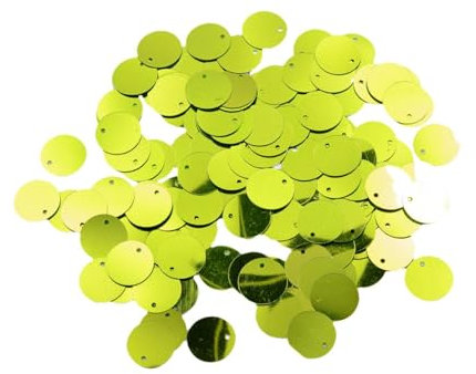 Sharplace 130 Stück Pailletten, Pailletten Basteln Schneidern, Große Pailletten Mit Loch Flache Runde Pailletten für Schmuckherstellung DIY Nähen Handwerk Hochzeitsdekoration 16x16 mm, Grün