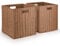 Woodluv Set of 2 Storage Cube Baskets, Wardrobe Organiser Toy Storage Baskets for Shelves, Khaki, 30 x 28 x 30 cm