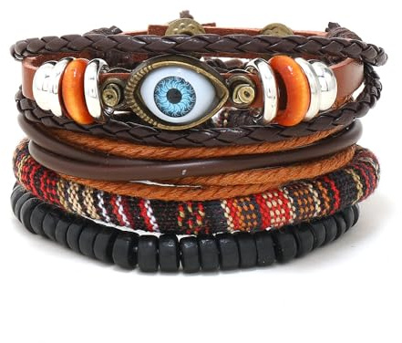 Femmes Et Hommes Bracelet En Cuir Set Symboles Illimités Et Ailes Design Chaîne Longueur Réglable Punk Tissage Diy Bracelet Pour Unisexe Quotidien/Loisirs/Fête