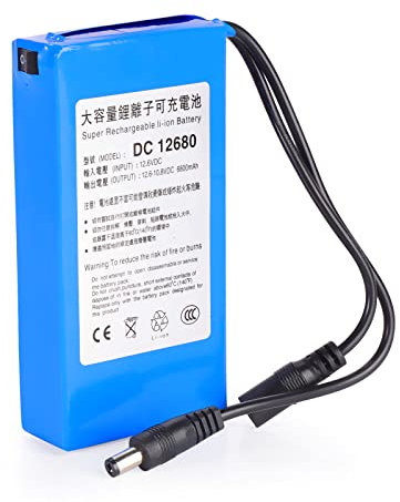 ele ELEOPTION Batterie Lithium-ION Rechargeable pour Télévision Caméras Caméscopes Capacité 6800mAh avec Commutateur en Circuit Fermé DC 12 V Adaptateur DC 12680