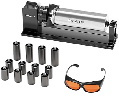 Creality Kit de rouleaux rotatifs Pro de mise à niveau pour gravure laser Falcon A1 10 W, avec lunettes de protection et rehausseurs, rouleau réglable multifonction pour gravure d'objets cylindriques