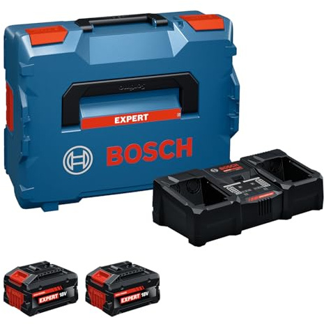 Bosch EXPERT 18V System Hochleistungs-Starter-Set: EXBA18V-80 + 1x ultraschnelles Parallelladegerät EXAL18V2-320, L-BOXX 162