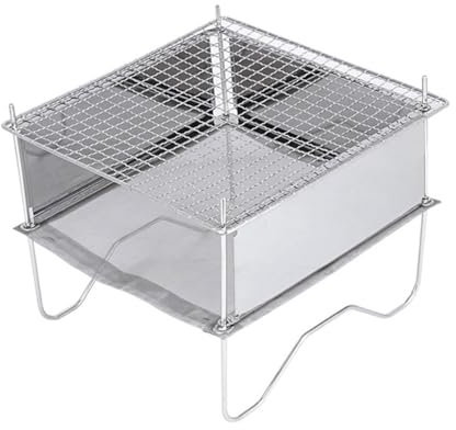 AMSLSIU Foldable Barbecue Grill Stainless Steel with Storage Bag Grilling Fire Cooking Gadgets Outdoor Picnic Camping Fishing