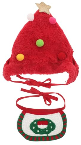 Abaodam Tier-weihnachtsmütze Gestrickt für Hunde Katzen Passend für Kleine Tiere Verstellbarer Kinnriemen Weiches Polyester Kopfbedeckung für Winterfest Foto-Requisiten für Haustiere