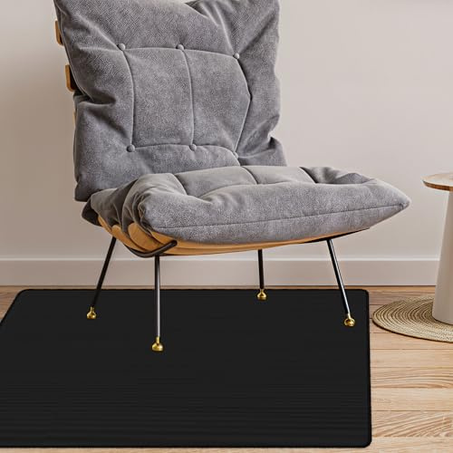 Bodenschutzmatte Bürostuhl 110 x 200 cm Schützt vor Kratzern Abnutzung Stuhlmatte Multifunktionaler für Hartböden, Schreibtischstuhl Unterlage aus Robustem Material, Schwarz