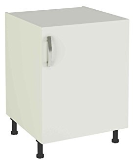 Meka-Block Módulo de Cocina bajo 1 Puerta, Madera, Blanco Soft, 60x60x80 cm