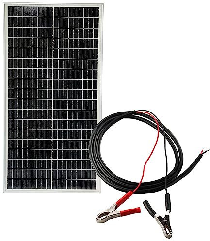 edi-tronic Solarmodul 12V 40W mit Kabel 150cm Solarpanel Solarzelle Monokristallin Photovoltaik Solar Modul Panel Krokoklemmen