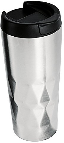 Wedo Diamond Vaso térmico, Acero Inoxidable, plateado y negro