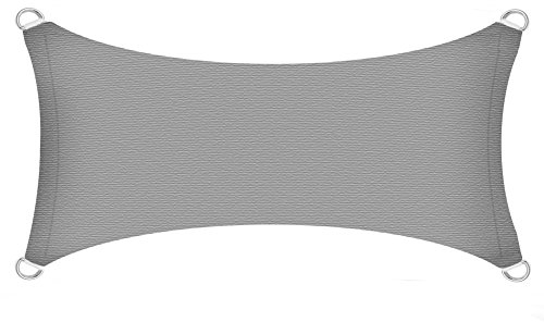 Sonnensegel Sonnenschutzsegel Sonnendach Sonnenschutz UV-Schutz Sichtschutz HDPE Grau 2x4m (Rechteck)