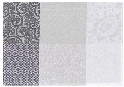Le Jacquard Francais 22099 (2er Set) Beschichtete Tischsets Fleurs De Kyoto Brume 52X38 cm Baumwolle