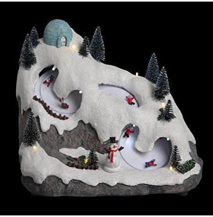 Feeric Lights et Christmas - Village de noël Luge et Igloo animé/Musical 12 LED + transfo