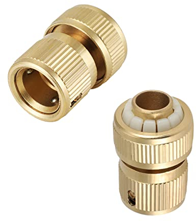 Othmro 5/8 Brass Quick Connectors Adapters Garden Hose Fittings 2pcs