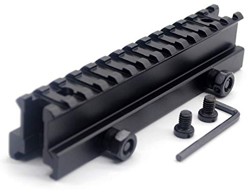 TRIROCK See-Through 145mm Length Flat-Top Riser Base Dovetail Weaver Scope Mount Picatinny Adapter fits 20mm Rail Adapter Quick Release for Scope Optics