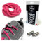 Senkly Lacets élastiques avec capsule en métal pour baskets, rose/argenté, 40
