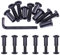 Swpeet Lot de 25 boulons hexagonaux M6 x 30 mm en acier carbone noir avec 1 clé Allen, tige de vis pour meubles, boucle de ceinture à tête longue, boulons de reliure en cuir